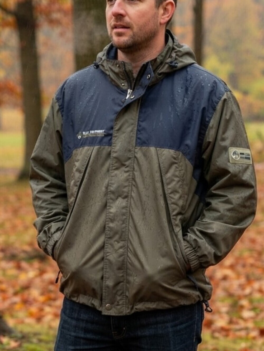 Vintage B.U.M. Equipment Two-Tone Hooded Windbreaker Jacket